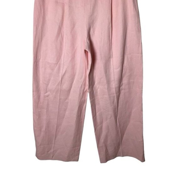 BOSS Pink Linen Blend Tapito Wide Leg Pants Trousers US 12 IT 48 1031 - Picture 5 of 10